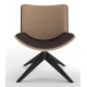 Review Upholstered Lounge Chair With Wooden Pyramid Base